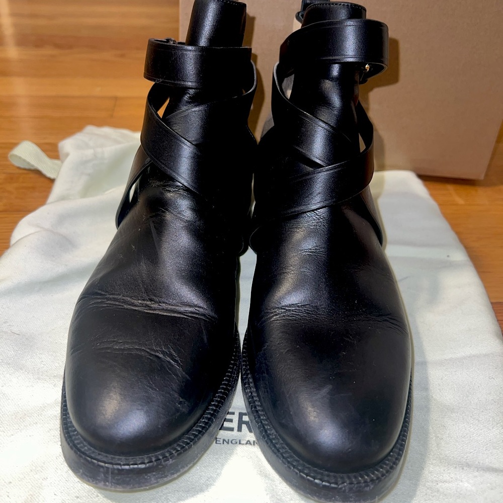 Burberry House Check and Leather Ankle Boots